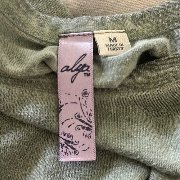 Alya: Dusty Olive Green Babydoll Tank - Picture 3 of 4